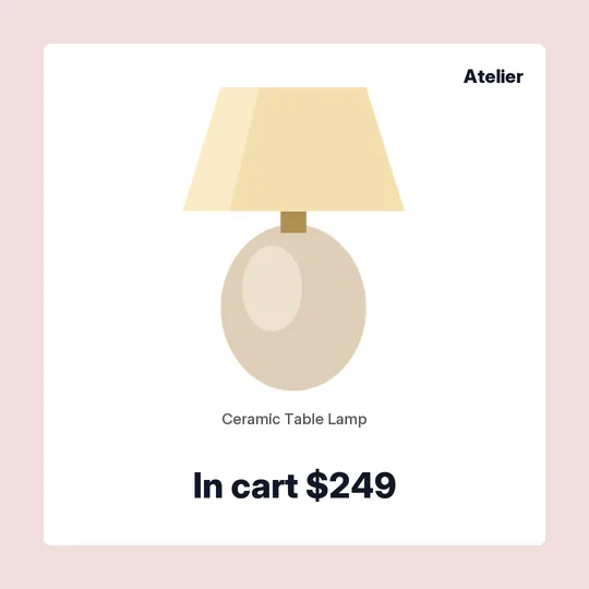 The Price Tag Card at the regular price: In cart $249, no discount badge